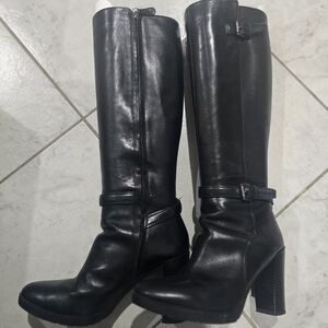 Geox Black Leather Ankle Boots